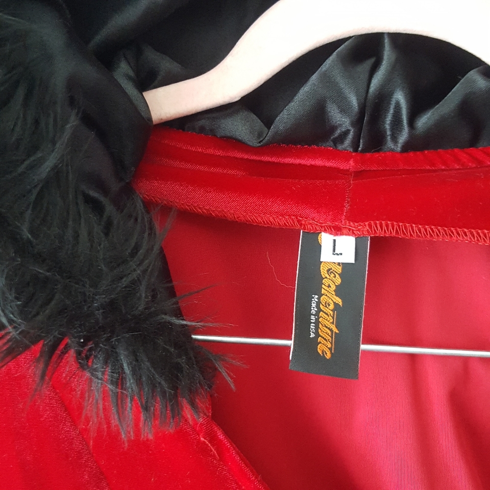 🌙J. VALENTINE Red Velvet Dress - Picture 6 of 16